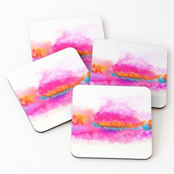 Item preview, Pink & Orange Watercolor Bloom – Vibrant Abstract Sunset Wash Art designed and sold by BuckaBaby.