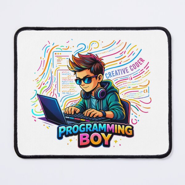 Item preview, Programming Boy Creative Coder Illustration designed and sold by Toucan Designs.