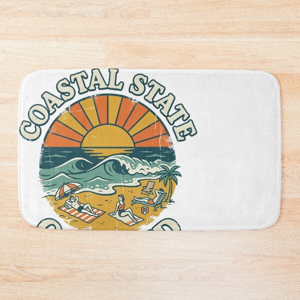 Item preview, Coastal State of Mind Vintage Beach Sunset Waves designed and sold by JMDesignHub.
