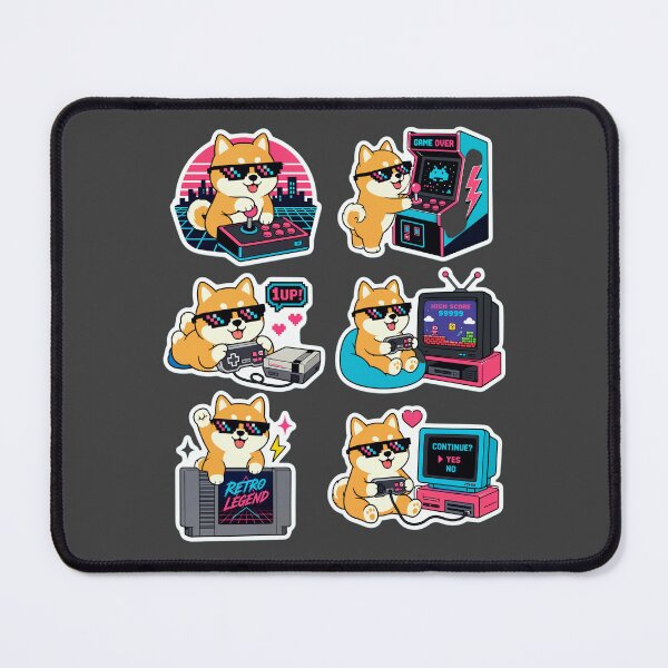 Item preview, Retro Legend Shiba Inu Gamer Sticker Set designed and sold by POKPAK.