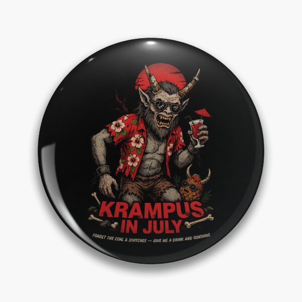 Artikelvorschau, Krampus im Juli – Lustiges Sommer-Shirt mit düsterem Horror-Weihnachtsmotiv, Gothic-Krampus-Geschenk V7 entworfen und verkauft von DarylWelsh2024.