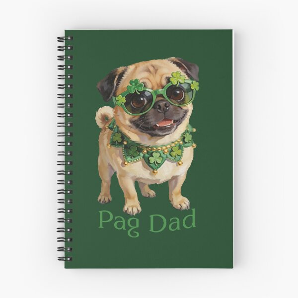 Item preview, St Patricks Day Pug Dad Cute Lucky Dog designed and sold by TatyanaArt.