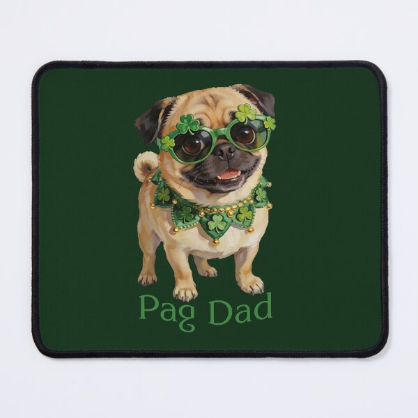 Item preview, St Patricks Day Pug Dad Cute Lucky Dog designed and sold by TatyanaArt.