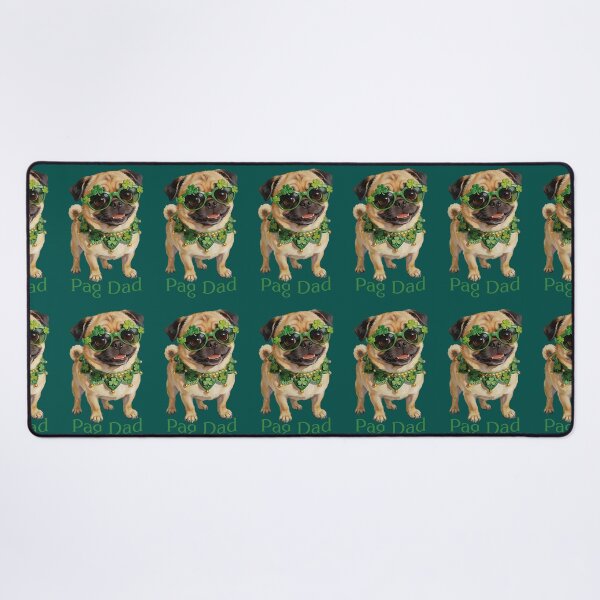 Item preview, St Patricks Day Pug Dad Cute Lucky Dog designed and sold by TatyanaArt.