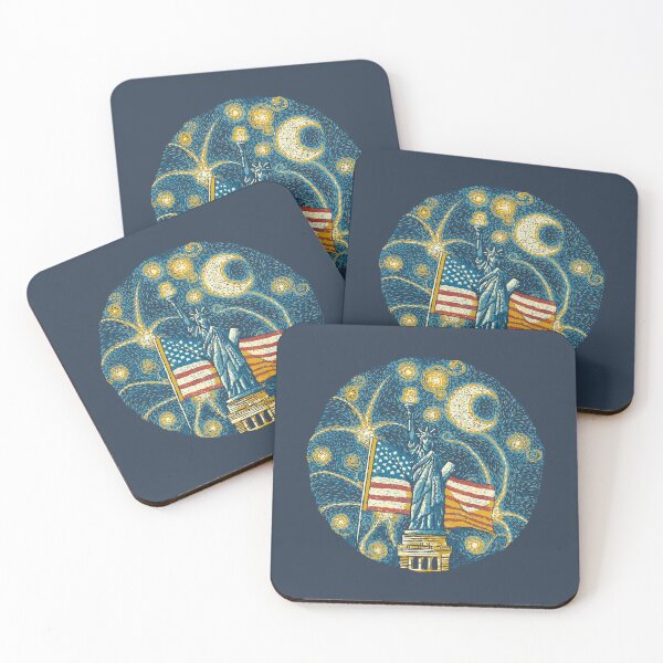 Item preview, USA Flag Firework Starry Night designed and sold by Tobe Fonseca®.