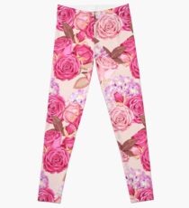 Pink Roses Illustration Leggings