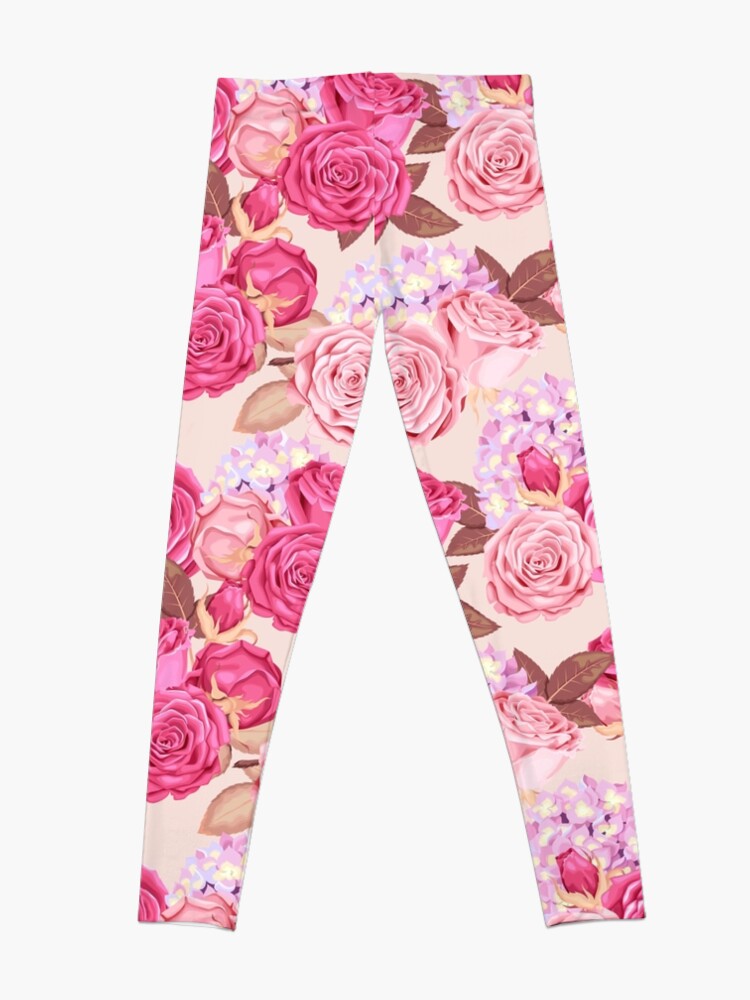 Alternate view of Pink Roses Painting Leggings
