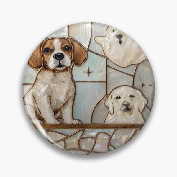 Item preview, Kawaii Halloween Puppies Stained Glass Ghosts designed and sold by BriSher.