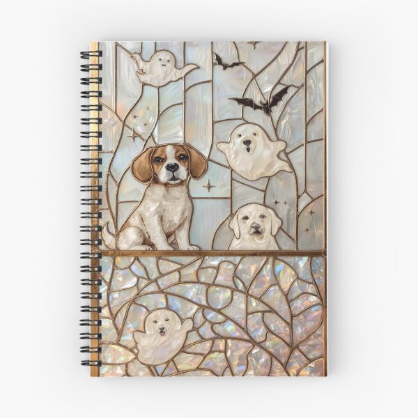Item preview, Kawaii Halloween Puppies Stained Glass Ghosts designed and sold by BriSher.