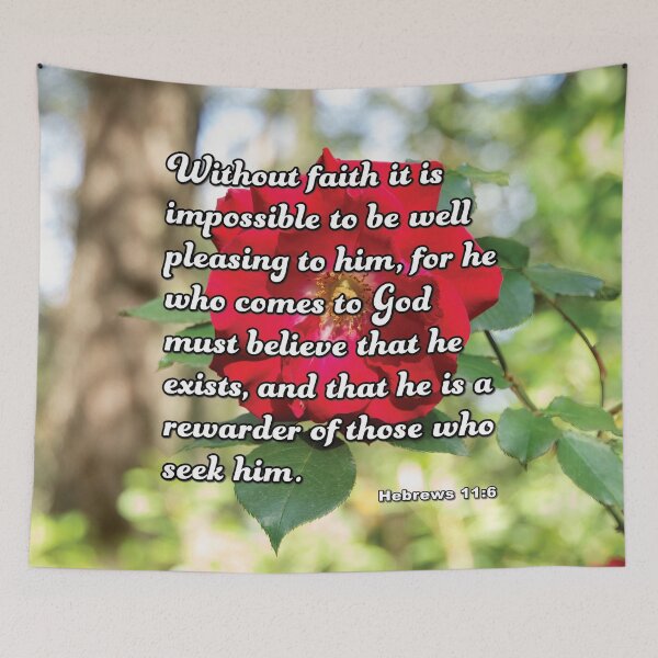 Item preview, Hebrews 11:6 Red Rose photograph designed and sold by InsprtnlArtbyDP.