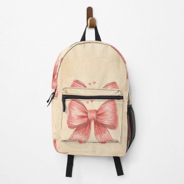 Item preview, Pink Coquette Bow - Vintage Pink Bow with Hearts designed and sold by SatinPosterCo.