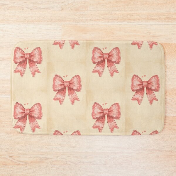 Item preview, Pink Coquette Bow - Vintage Pink Bow with Hearts designed and sold by SatinPosterCo.
