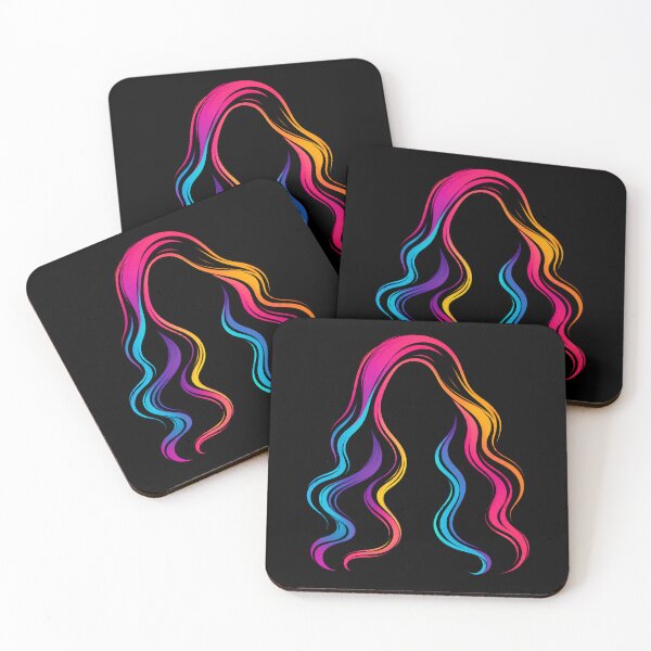 Item preview, Vibrant Neon Wavy Hair Minimalist Illustration designed and sold by Tharaazu.