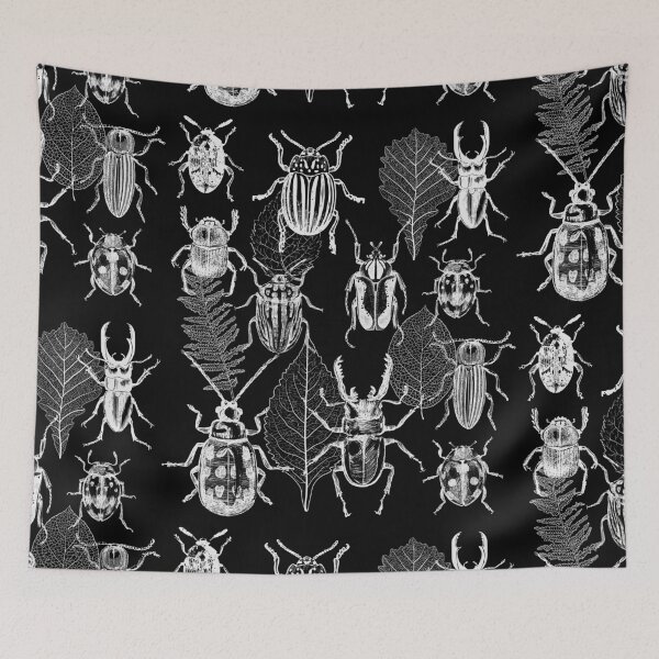 Item preview, Beetle vintage illustration white designed and sold by InkRiot Studios.