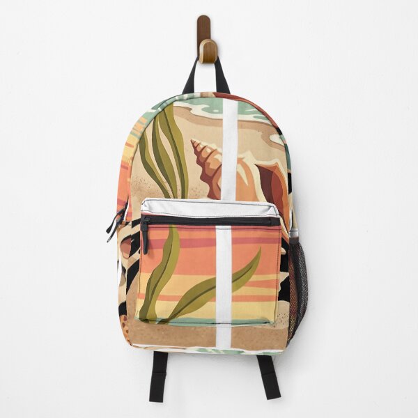 Item preview, Retro Beach Seashells Ocean Sunset Coastal Art designed and sold by JMDesignHub.