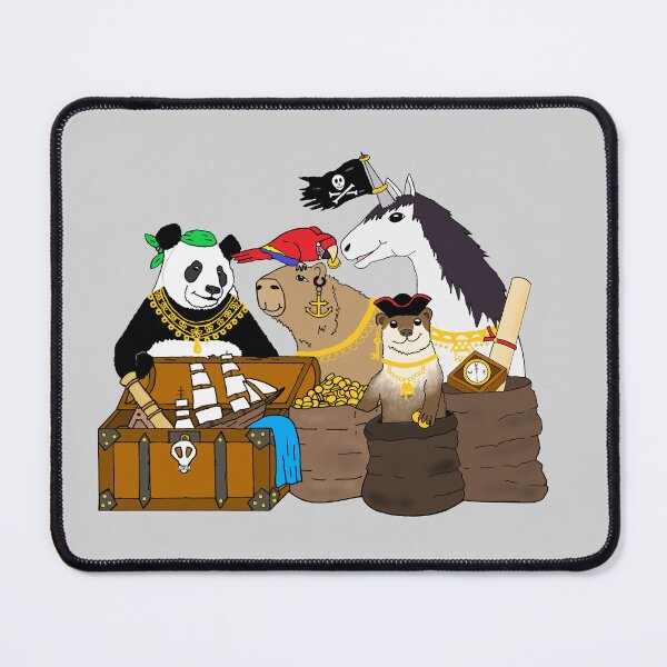 Item preview, Halloween Pirate Capybara, Otter, Panda, Parrot, and Unicorn Die Cut designed and sold by JoyousArt4u.