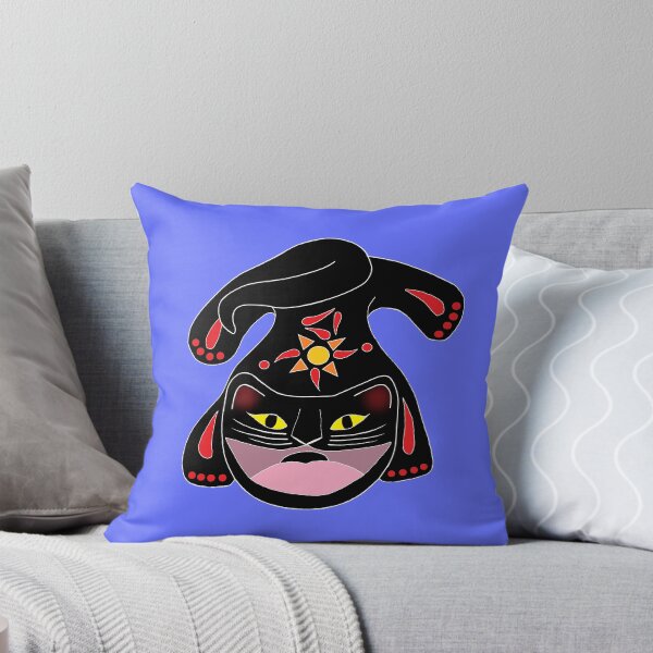 Item preview, Abstract Folk Art Hungry Fiery Night Cat 3 Die Cut designed and sold by JoyousArt4u.