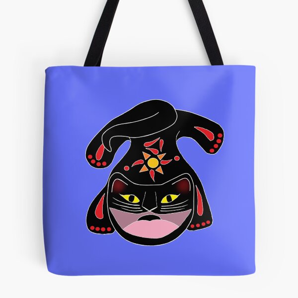 Item preview, Abstract Folk Art Hungry Fiery Night Cat 3 Die Cut designed and sold by JoyousArt4u.