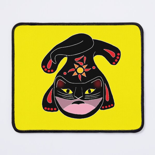 Item preview, Abstract Folk Art Hungry Fiery Night Cat 3 Die Cut designed and sold by JoyousArt4u.