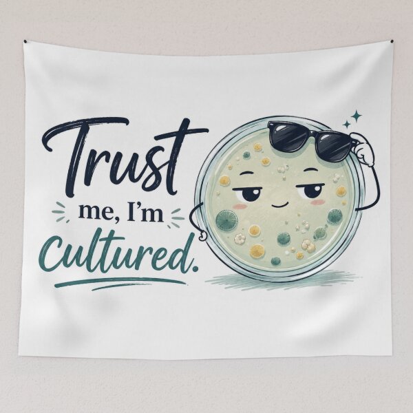 Item preview, Trust Me I’m Cultured Microbiology Sticker designed and sold by Sophie Cotton.