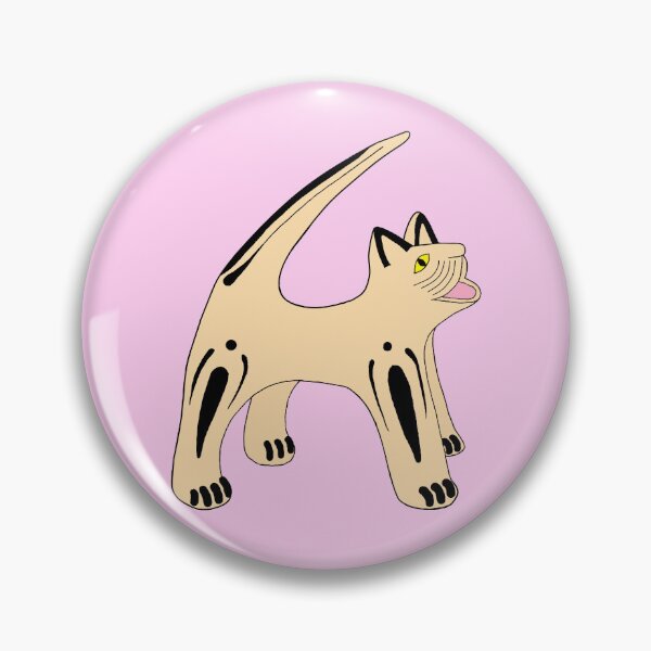 Item preview, Abstract Folk Art Hungry Cat 2 Die Cut designed and sold by JoyousArt4u.