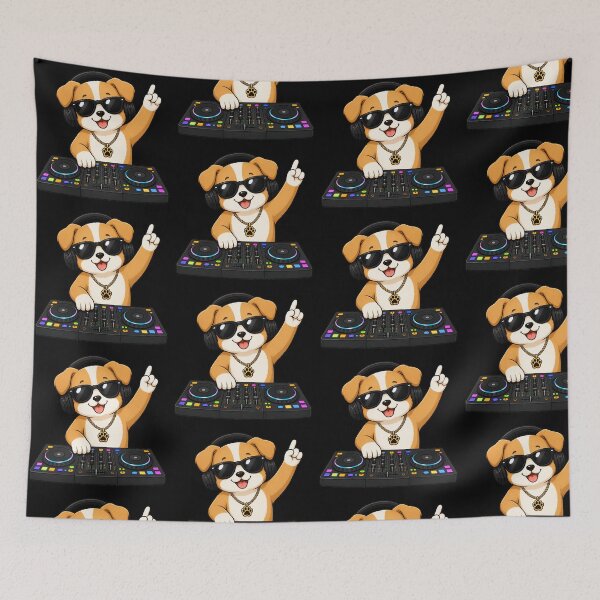 Item preview, Cute DJ Dog Wearing Headphones Party Mascot designed and sold by Seculinator.