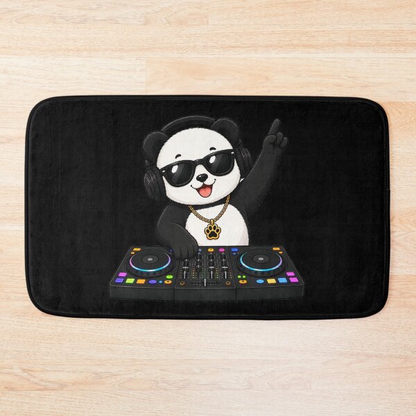 Item preview, Cute DJ Panda Wearing Headphones Party Mascot designed and sold by Seculinator.