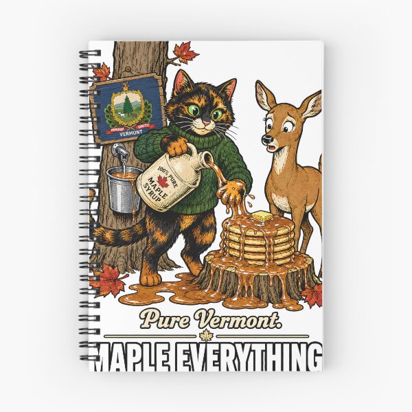 Item preview, Vermont — Tortoiseshell Cat Deer Maple Syrup Pancakes Gift designed and sold by Martin's_Design.