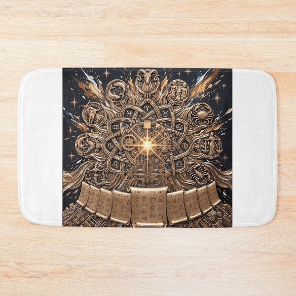 Item preview, Zodiac Wheel of Likes - Golden Astrology Gears & Steampunk Impasto Art designed and sold by SupernovaNote.