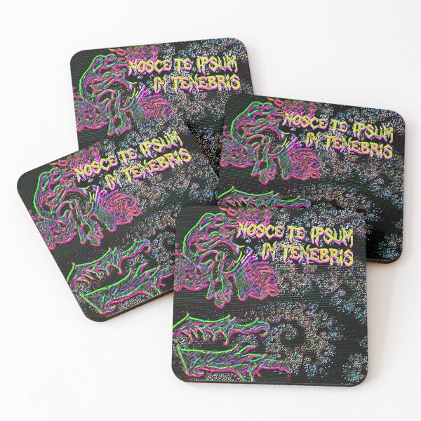 Item preview, Nosce Te Ipsum In Tenebris – Neon Cyber Glitchcore designed and sold by lusiaMaraArt.