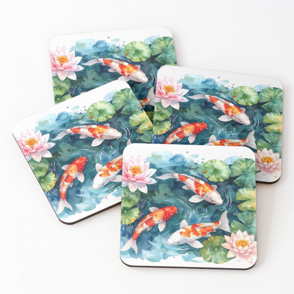 Item preview, Watercolor Koi Fish Pond Design designed and sold by BetweenForms.