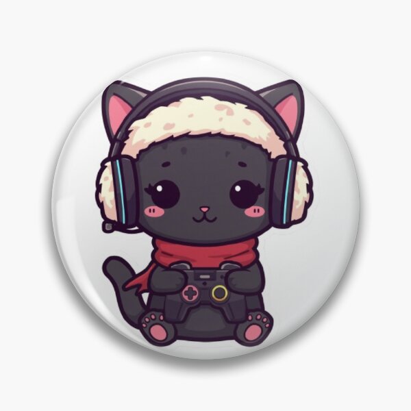 Item preview, Cute Winter Gamer Cat with RGB Headphones Kawaii Sticker designed and sold by Stylestickers55.