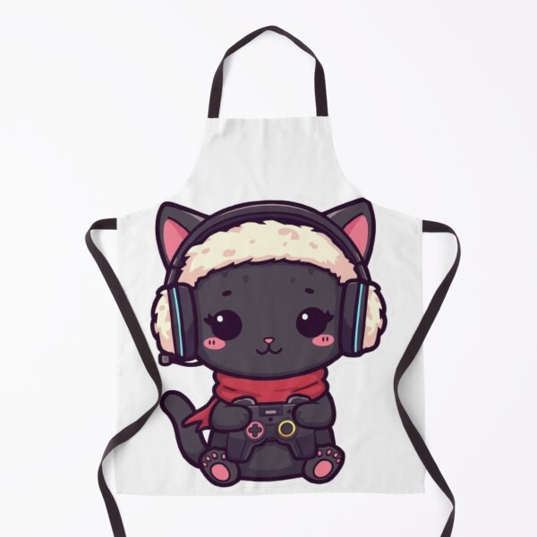 Item preview, Cute Winter Gamer Cat with RGB Headphones Kawaii Sticker designed and sold by Stylestickers55.