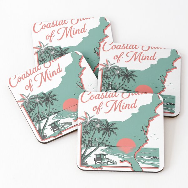 Item preview, Coastal State of Mind Beach Sunset Palm Trees designed and sold by JMDesignHub.