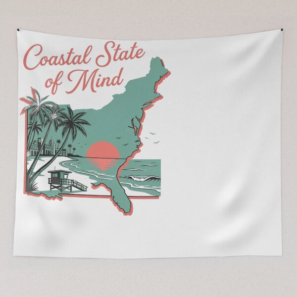 Item preview, Coastal State of Mind Beach Sunset Palm Trees designed and sold by JMDesignHub.