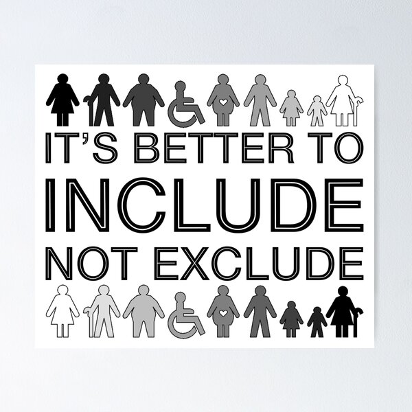 Item preview, It's Better To Include, Not Exclude: Shapes & Sizes (Black and White) designed and sold by SarahJosArt.