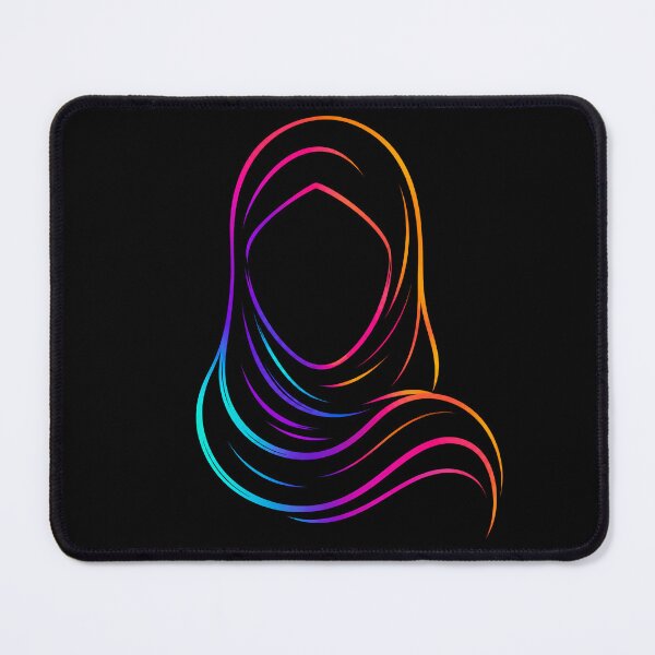 Item preview, Neon Glow Hijab Silhouette Minimalist Art designed and sold by Tharaazu.