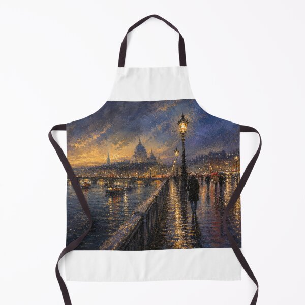 Item preview, The Long Way Home – Rainy European Bridge at Night designed and sold by Squiglix.