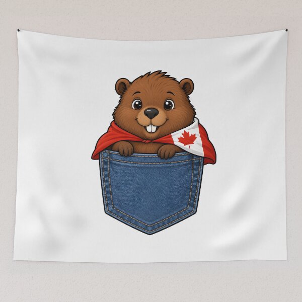 Item preview, Cute Canadian Beaver Pocket Hero designed and sold by puredevn.