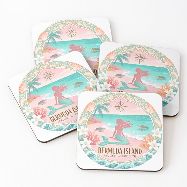 Item preview, Bermuda Island Pink Sands Mermaid Vintage Travel  designed and sold by Modefissi.