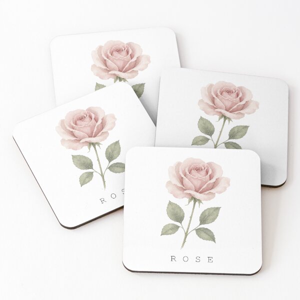 Item preview, Soft Pastel Watercolor Rose Flower Print With Typography designed and sold by FernLiz.