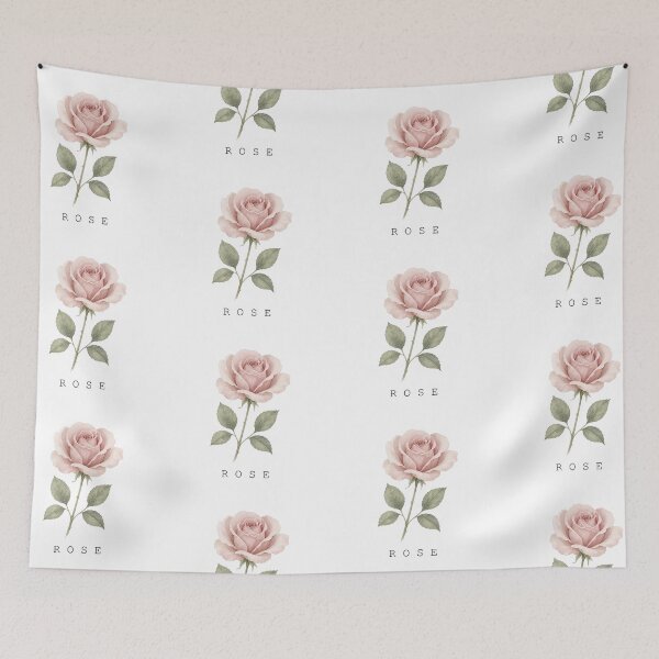 Item preview, Soft Pastel Watercolor Rose Flower Print With Typography designed and sold by FernLiz.