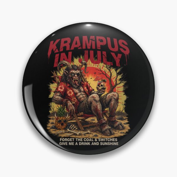 Artikelvorschau, Krampus im Juli – Lustiges Sommer-Shirt mit düsterem Horror-Weihnachtsmotiv, Gothic-Krampus-Geschenk V10 entworfen und verkauft von DarylWelsh2024.
