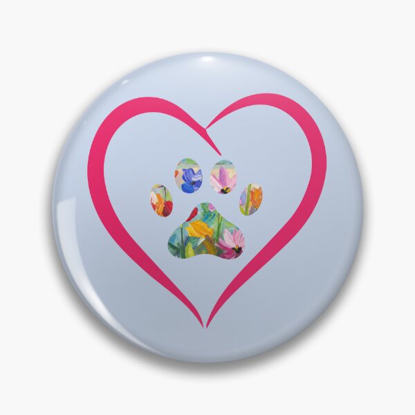 Item preview, Floral paw print with pink heart designed and sold by Doodles Down South.