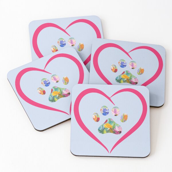 Item preview, Floral paw print with pink heart designed and sold by Doodles Down South.