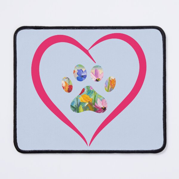 Item preview, Floral paw print with pink heart designed and sold by Doodles Down South.