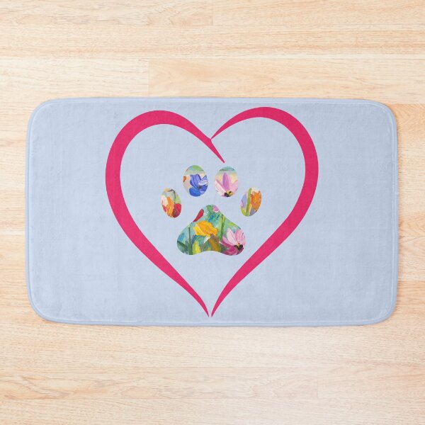 Item preview, Floral paw print with pink heart designed and sold by Doodles Down South.