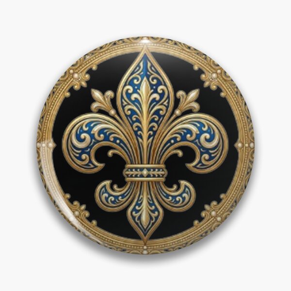 Item preview, Fleur De Lys Blue And Gold Royal Heraldic Emblem Elegant Design designed and sold by ProjectNoah.