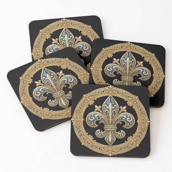 Item preview, Fleur De Lys Blue And Gold Royal Heraldic Emblem Elegant Design designed and sold by ProjectNoah.