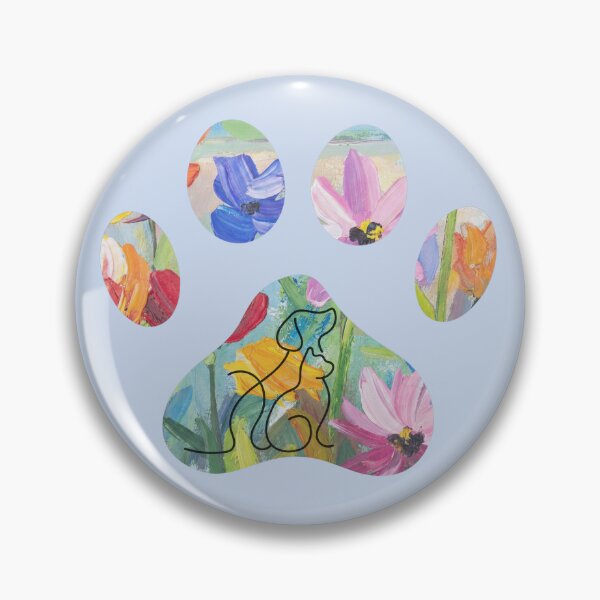 Item preview, Floral paw print with dog & cat graphic designed and sold by Doodles Down South.